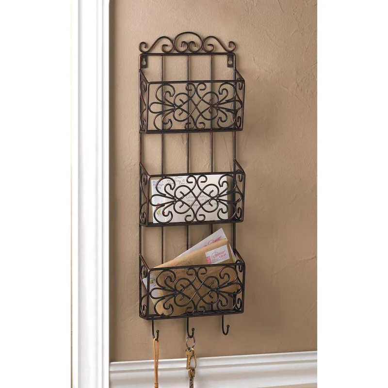 29  Brown Rustic Vintage Charm Triple Wall Rack