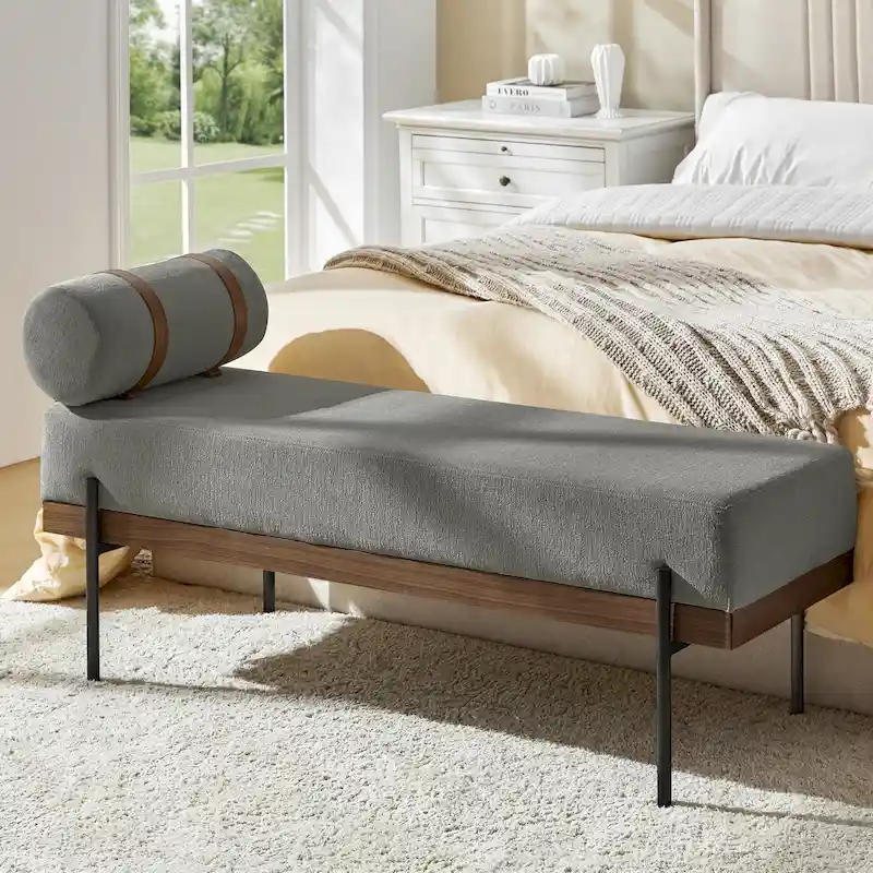 Damacio Entryway Bench with Removable Pillow