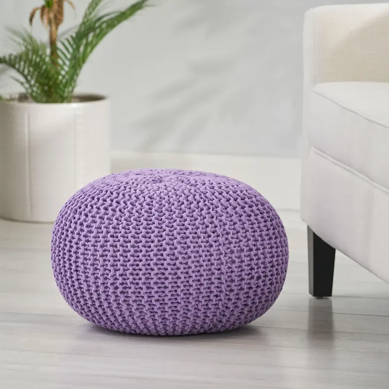 Knitted Cotton Pouf