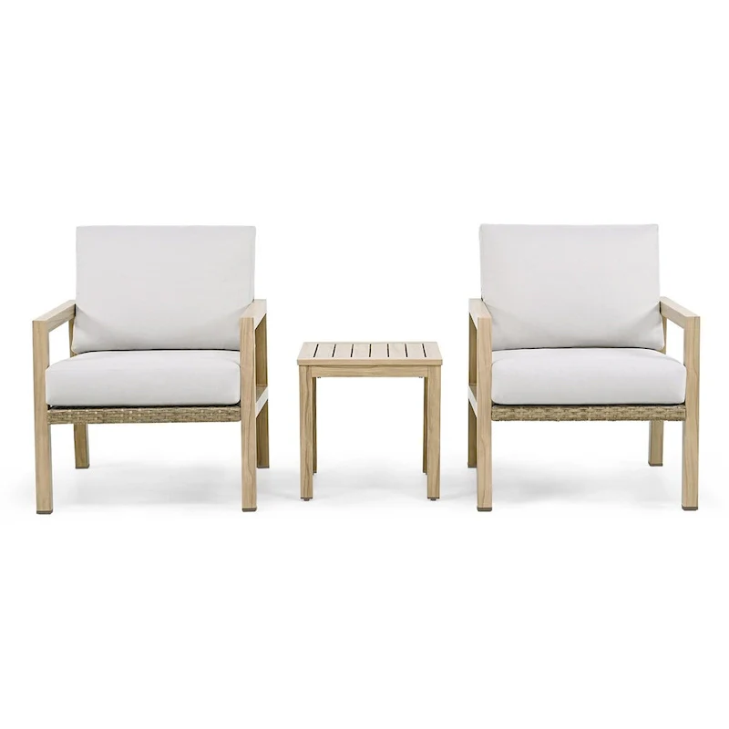 Wood-grain Aluminum Patio Conversation table