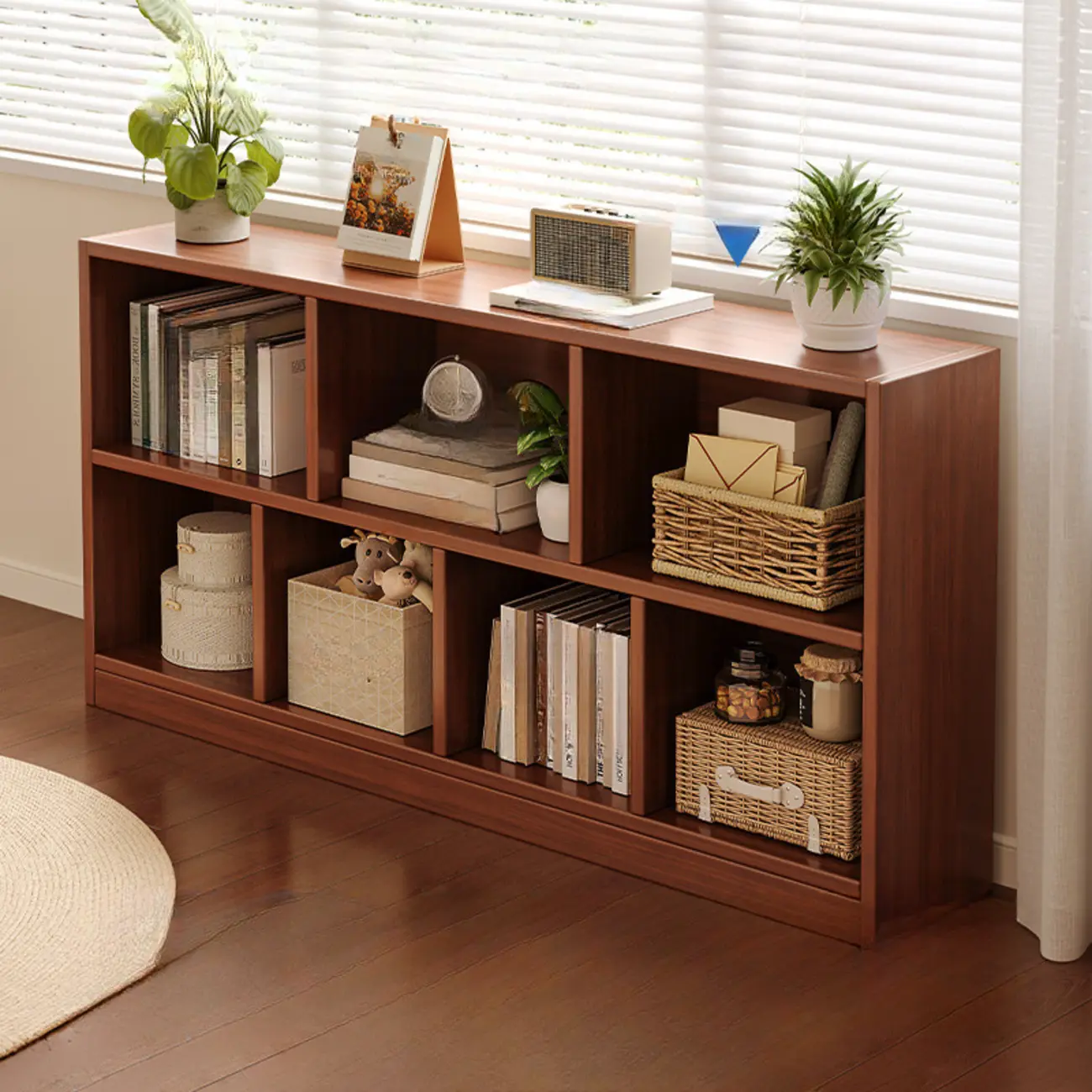 Modern Wooden Compact Bookcase Home Office Shelves