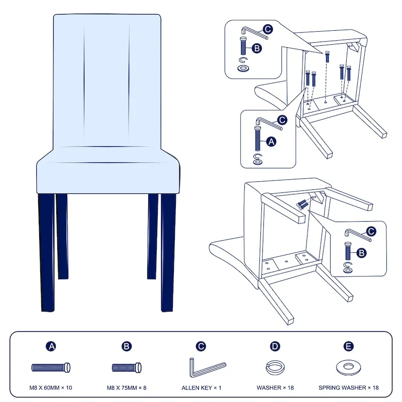 Subrtex(Set of 2)Faux Leather Parsons Upholstered Dining Chair