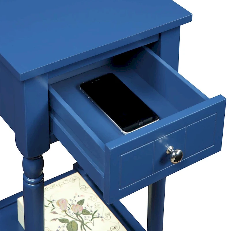 Convenience Concepts French Country Khloe 1 Drawer Accent Table with Shelf