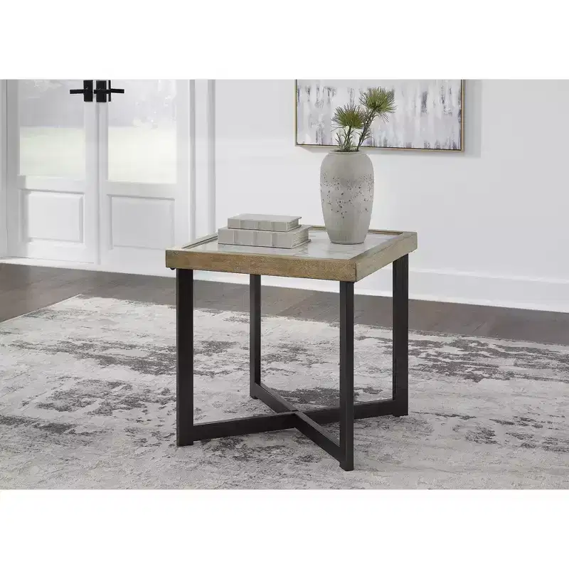 Signature Design by Ashley Montia End Table, Brown/Black