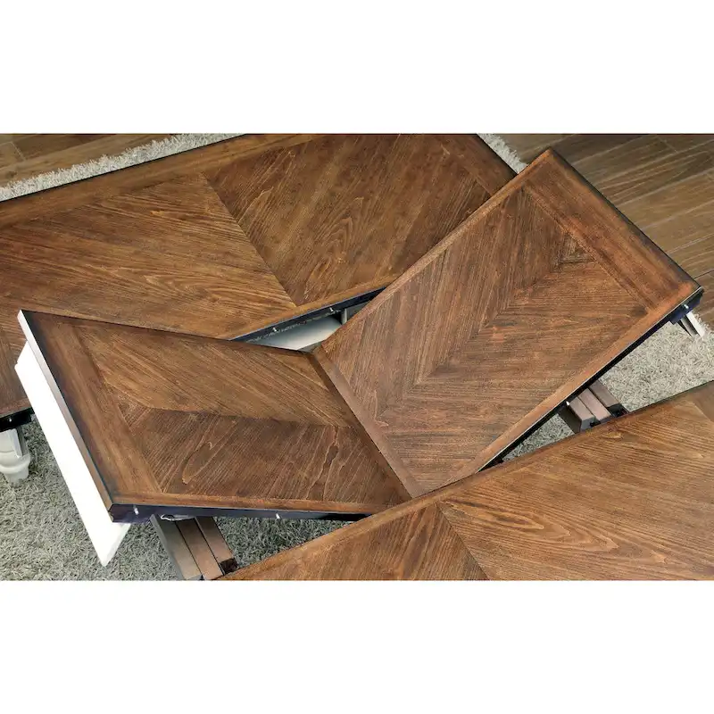 Furniture of America Bethannie 2-tone 78-inch Expandable Dining Table