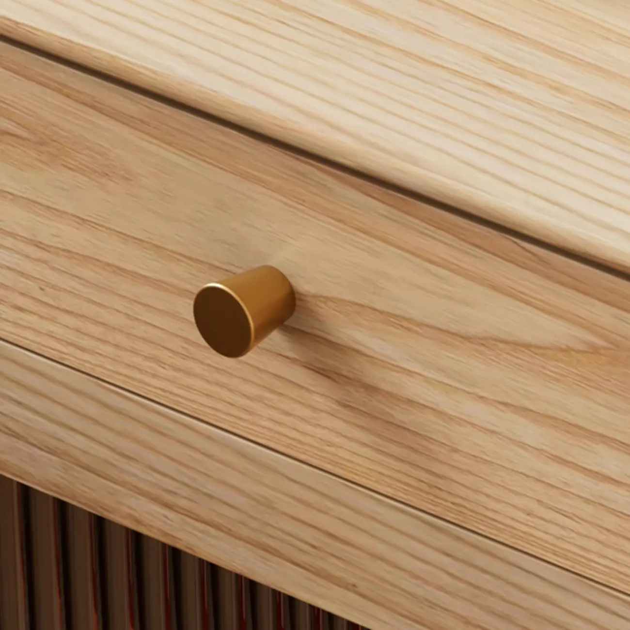 Natural Ash Wooden Drawer Cabinet Nightstand with Legs