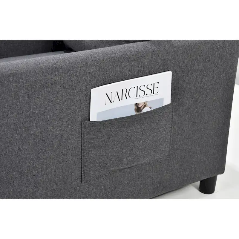 Single Sofa Bed with Pullout Sleeper with 1pc Lumbar pillow