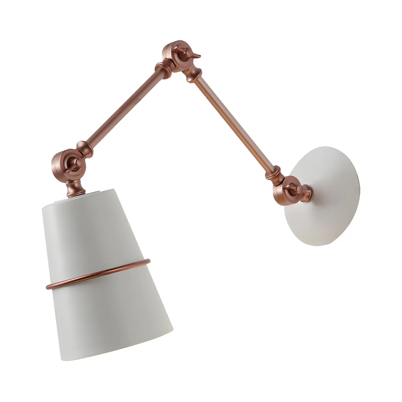 Metal Conical Black and Brass Swing Arm Wall Light