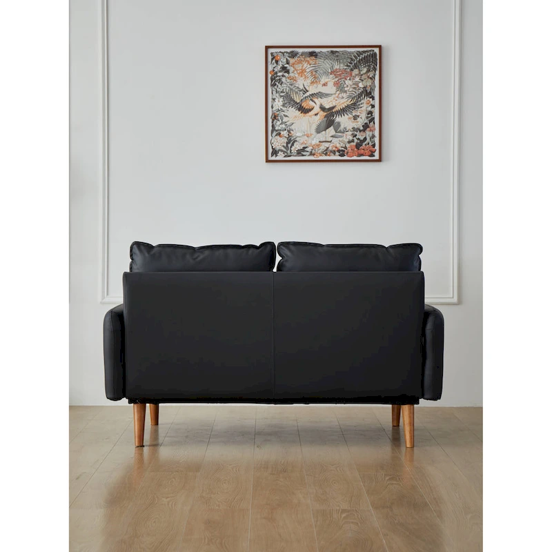 Faux leather 58  Square Arm Loveseat