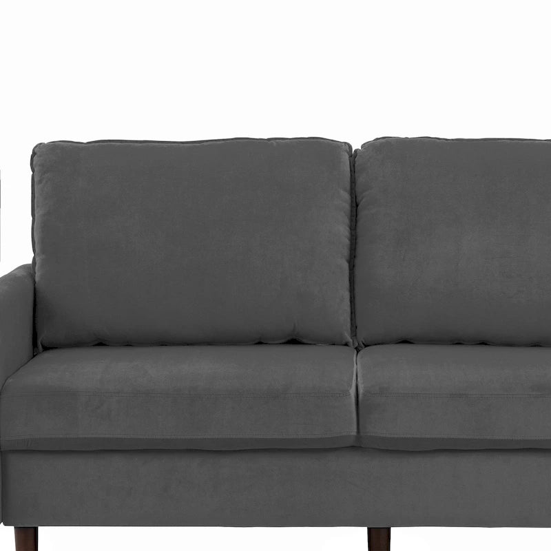 Modern Loveseat Velvet Wood Legs Sofa