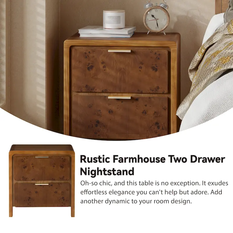 Brown Rustic Farmhouse Fully-Assembled Dresser with Wood Grain Drawers