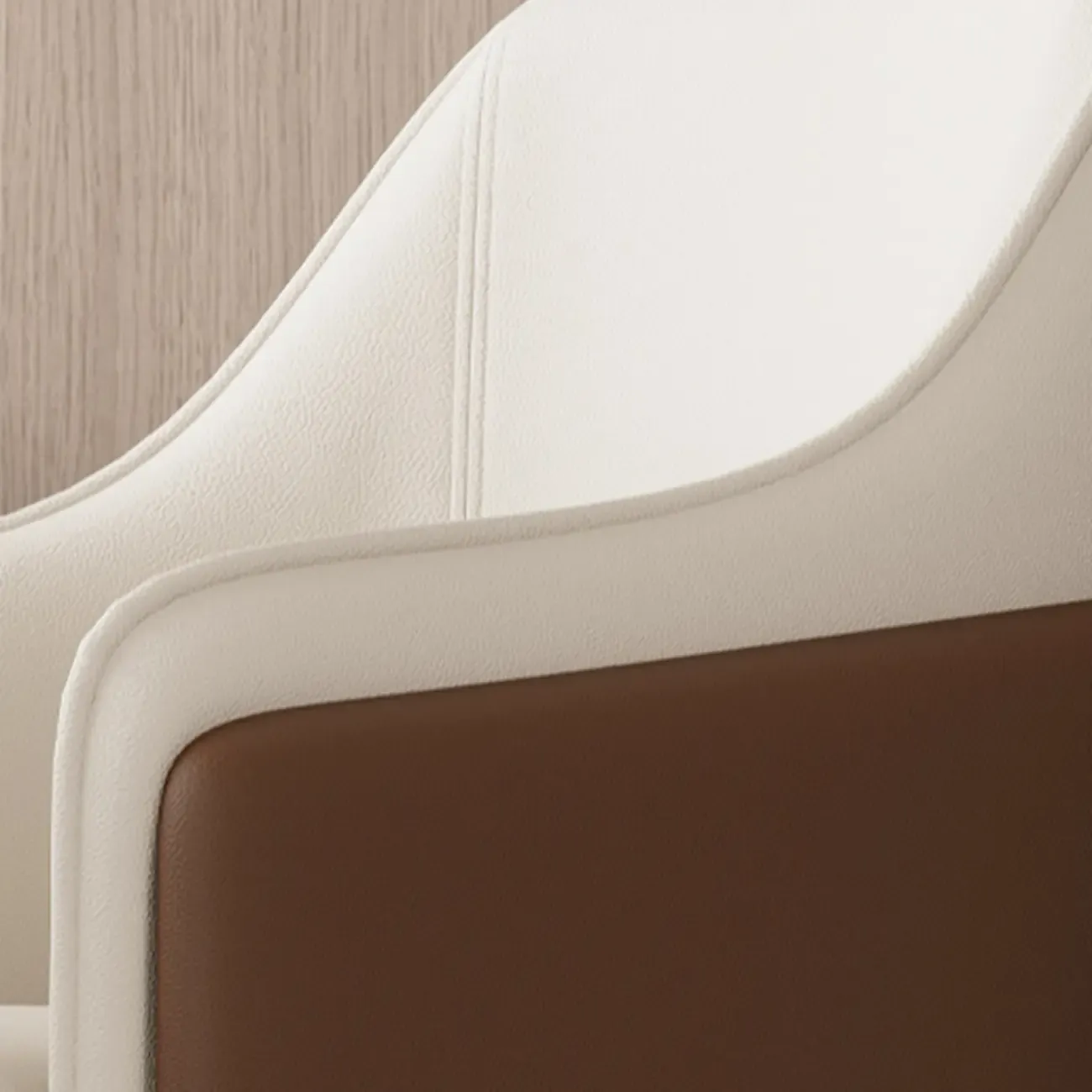 Modern Faux Leather Swivel Arm Dining Chair with Solid Back