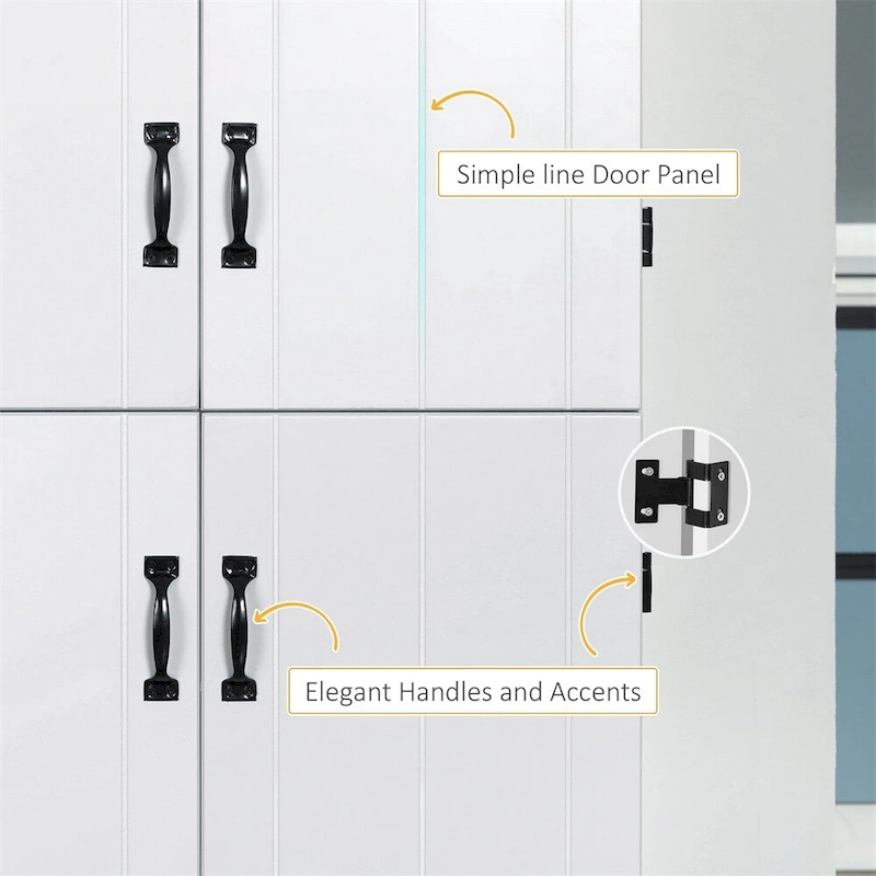 Freestanding Kitchen Pantry, 6-tier Shelving with 2 Adjustable Shelves