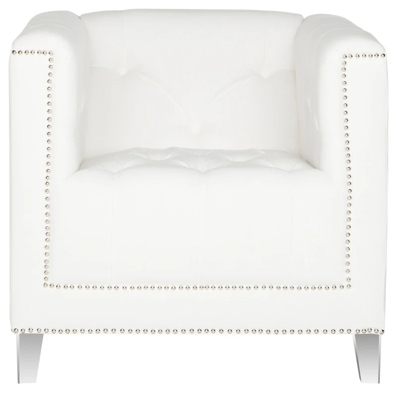SAFAVIEH Kamilah White/ Clear Club Chair - 31.9 x 33.9 x 29.9 - 32Wx34Dx30H