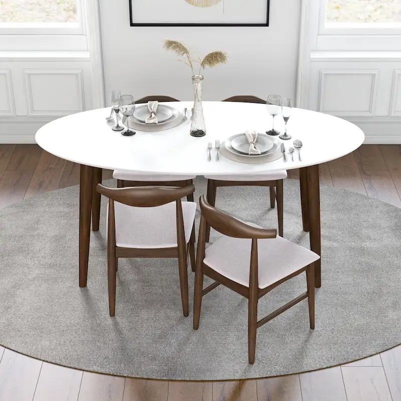 White Oval Dining Table 67