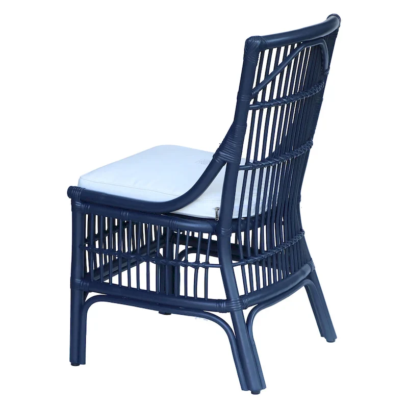 Rattan Slat Back Cushioned Dining Chairs, Set of Two by East at Main