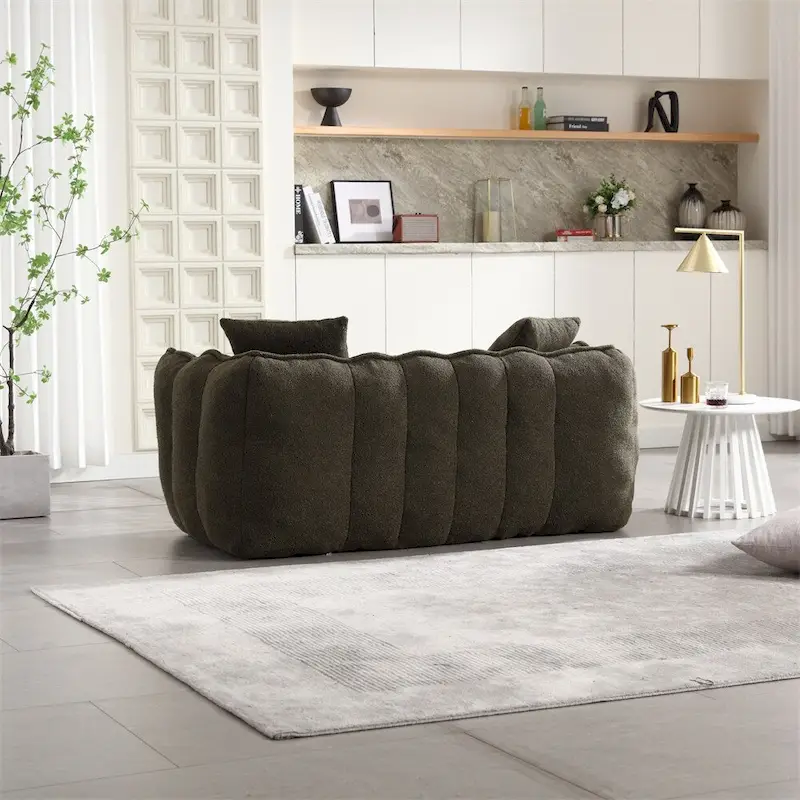 Modern Chenille Recliner Sofa with High Resilience Foam