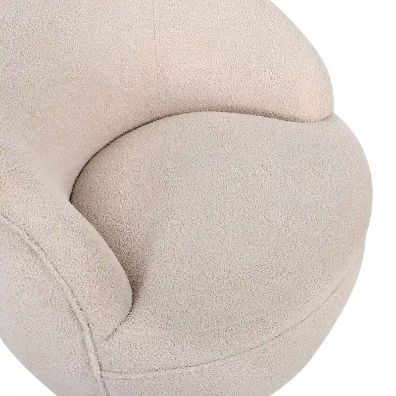 Roundhill Furniture Galleria 360 Swivel Teddy Sherpa Fabric Barrel Chair