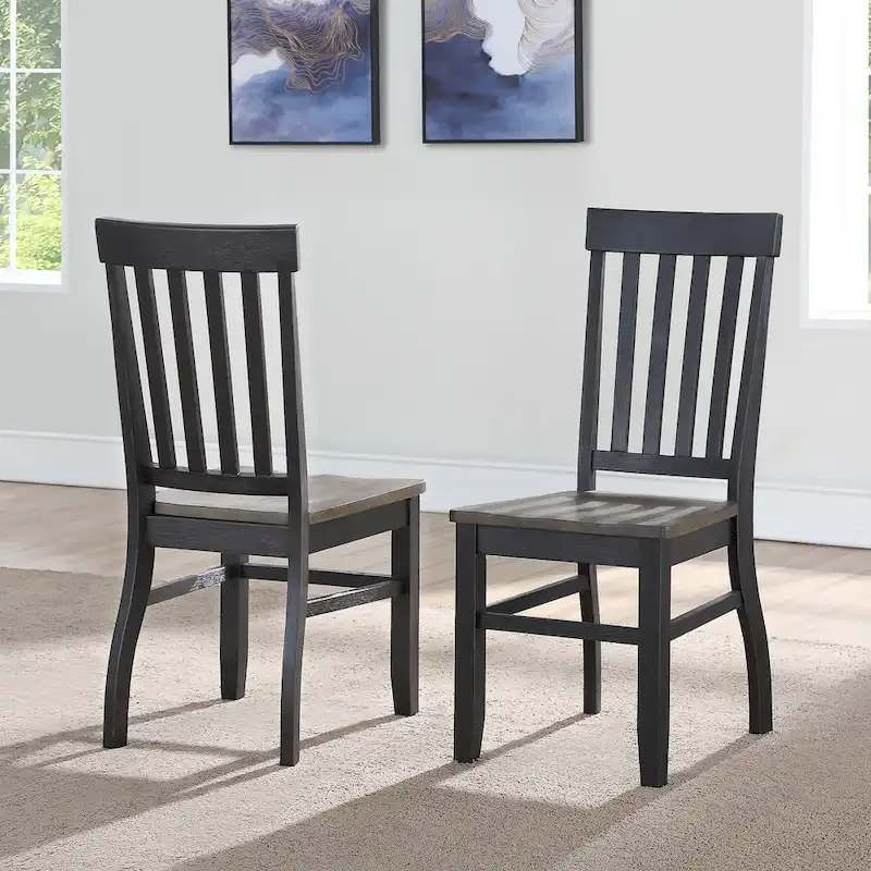 Ralston Two-Tone Ebony and Driftwood Dining Chair - 2 Pack