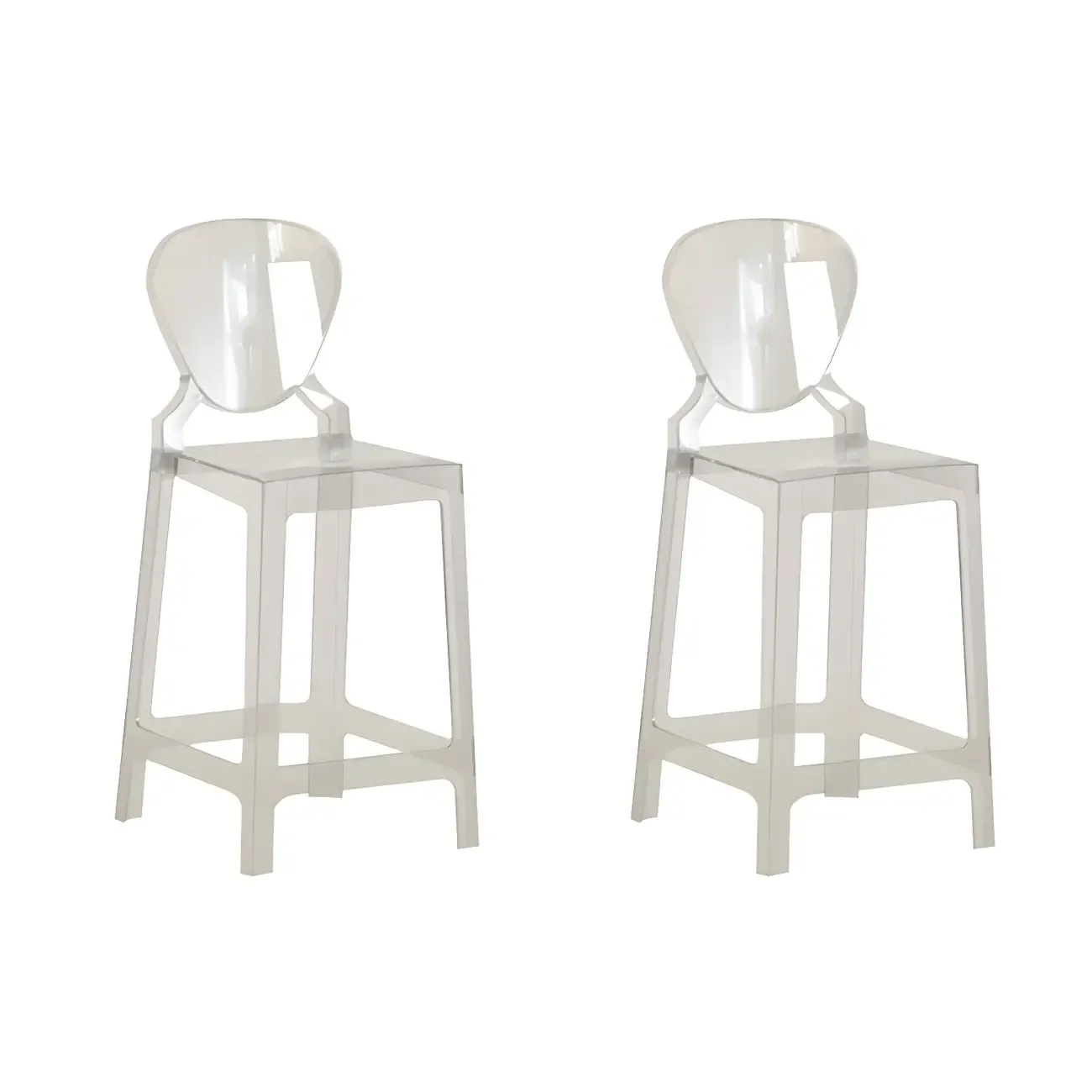 Modern Acrylic Smooth Elegant Circular Backrest Bar Stool