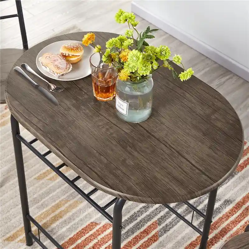 Yaheetech Modern Round Dining Table Set, 3 Piece Dining Room Sets