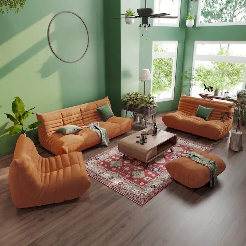 Teddy Velvet Sofa Bean Bag Couch Sets