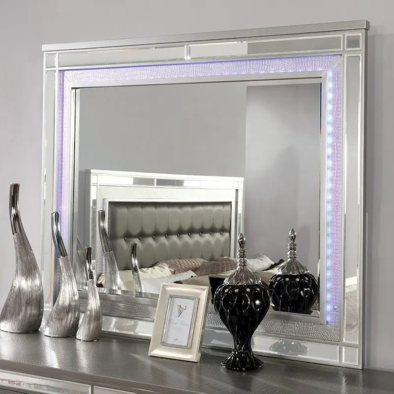 Derc Contemporary 2-piece 7-Drawer Dresser and Mirror Set by Furniture of America