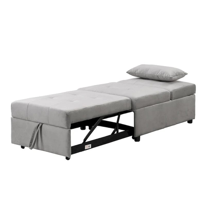 Multi-Functional Folding Ottoman Sofa Bed with Converts to Lounge Chair and Single Bed (264lb Capacity)