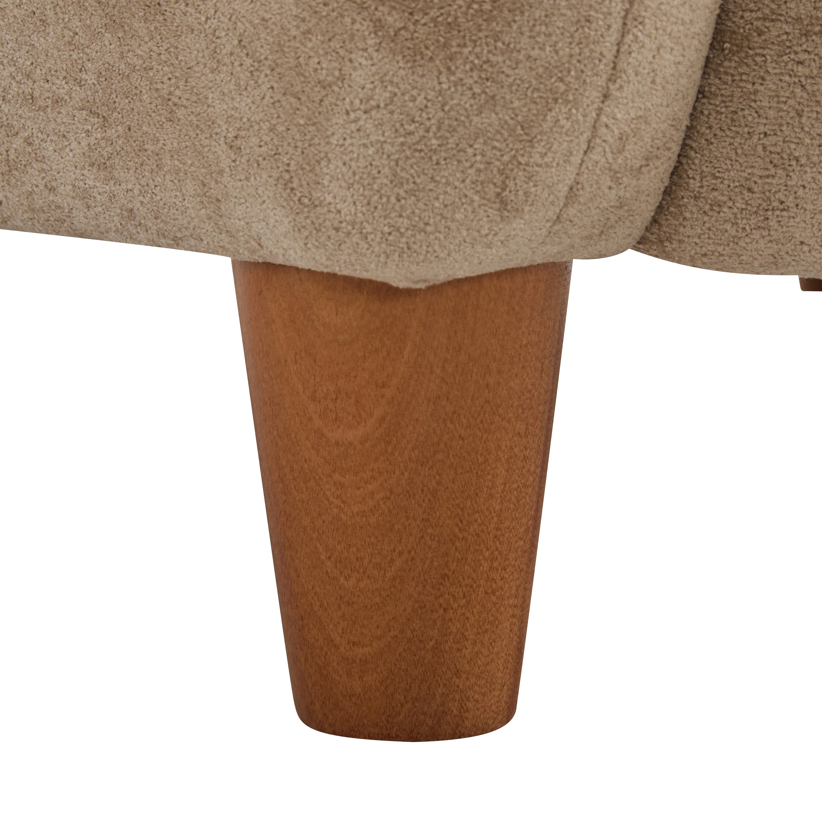 Luxury Modern Fabric Armchair with Round Arms & Tapered Legs