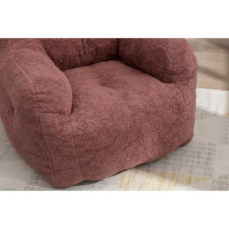 Soft Tufted foam bean bag chair with Teddy fabric