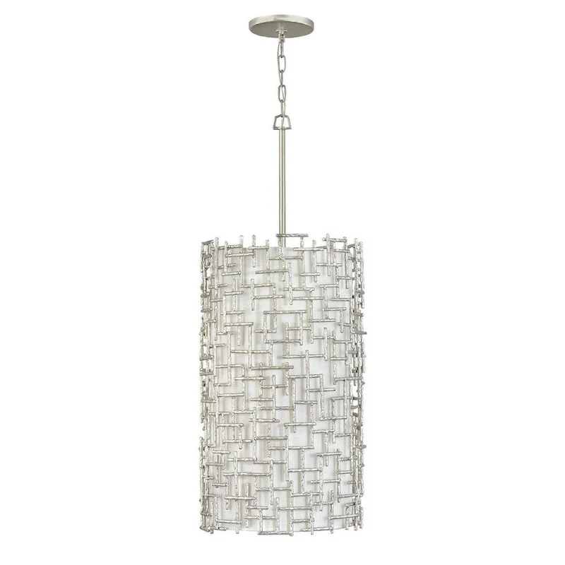 Fredrick Ramond Farrah 42  Tall Single Pendant with White Fabric Shade