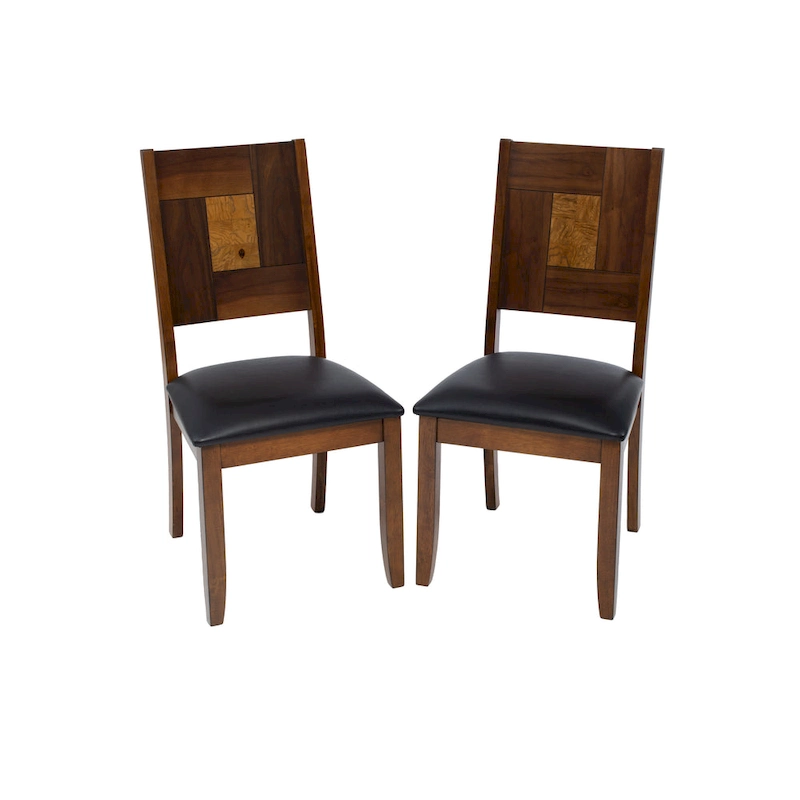 Two Tone Walnut - Ash Solid Dining Set 7 Piece