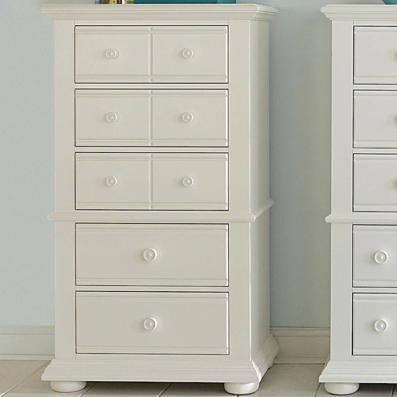 Oyster White 5-Drawer Lingerie Chest