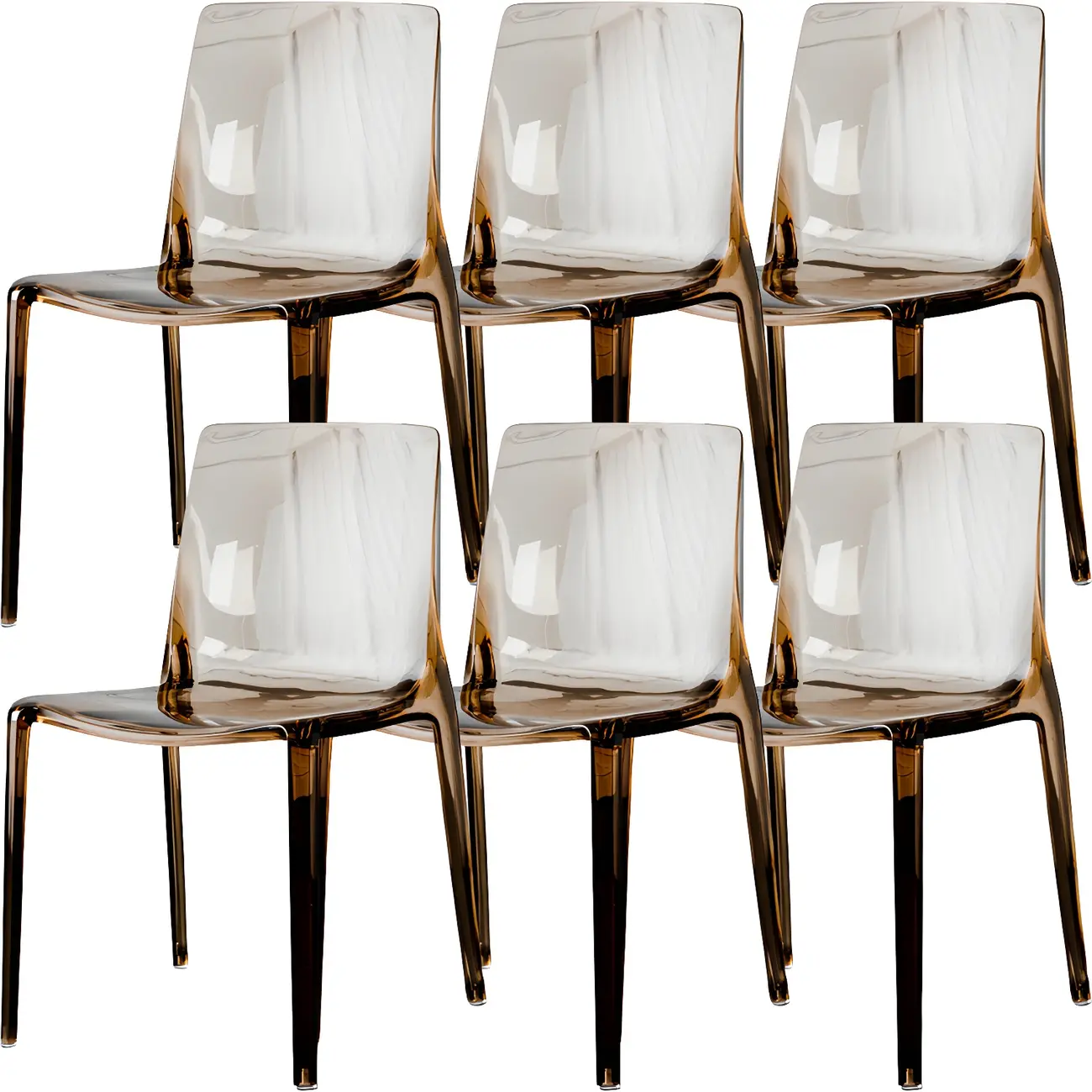 Amber Acrylic Armless Low Back Dining Chair
