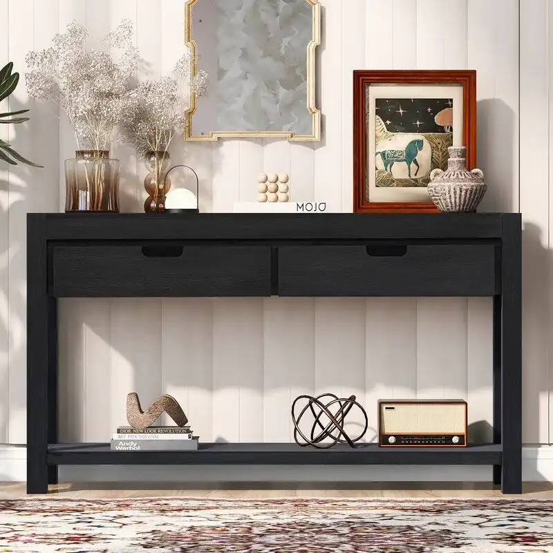 55.1 W Console Table with 2 Drawers and 1 Shelf - N/A