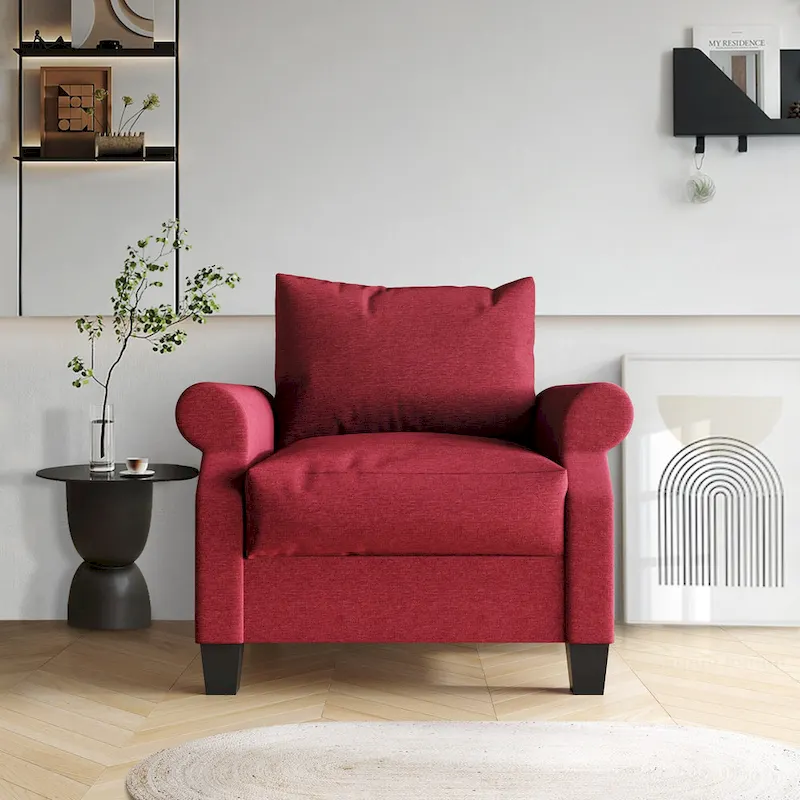 CraftPorch Classic Linen Upholstered Arm Chair