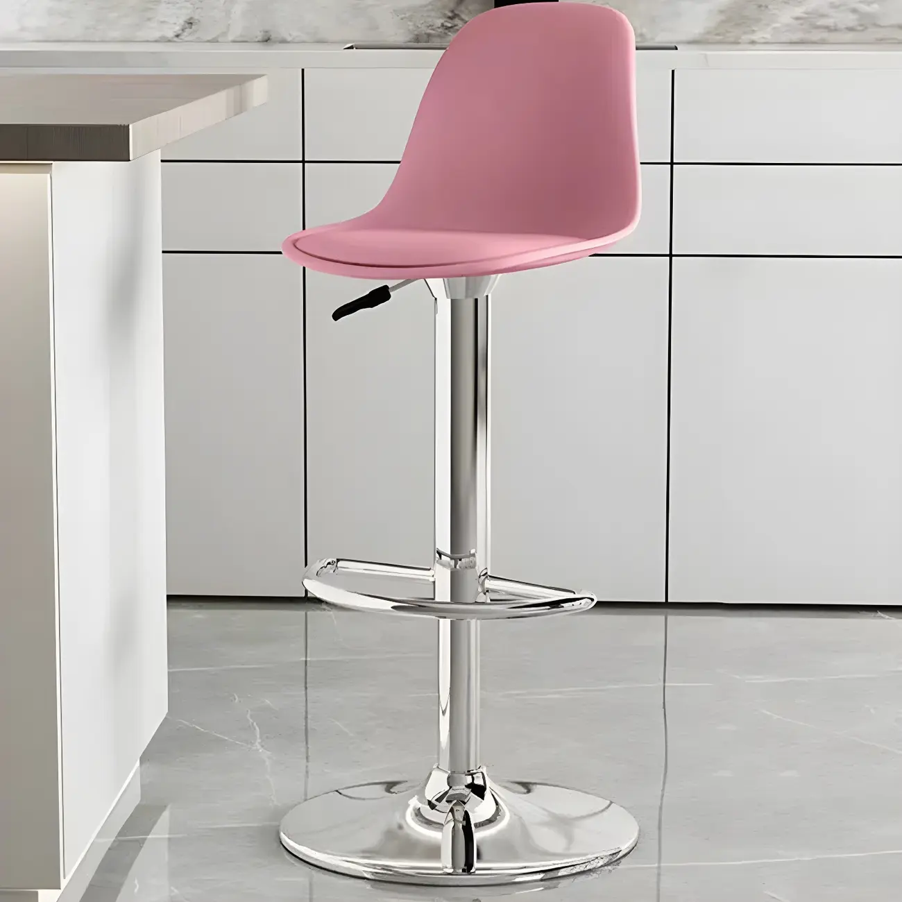 Modern Swivel Cushioned Acrylic Bar Stools with Backs