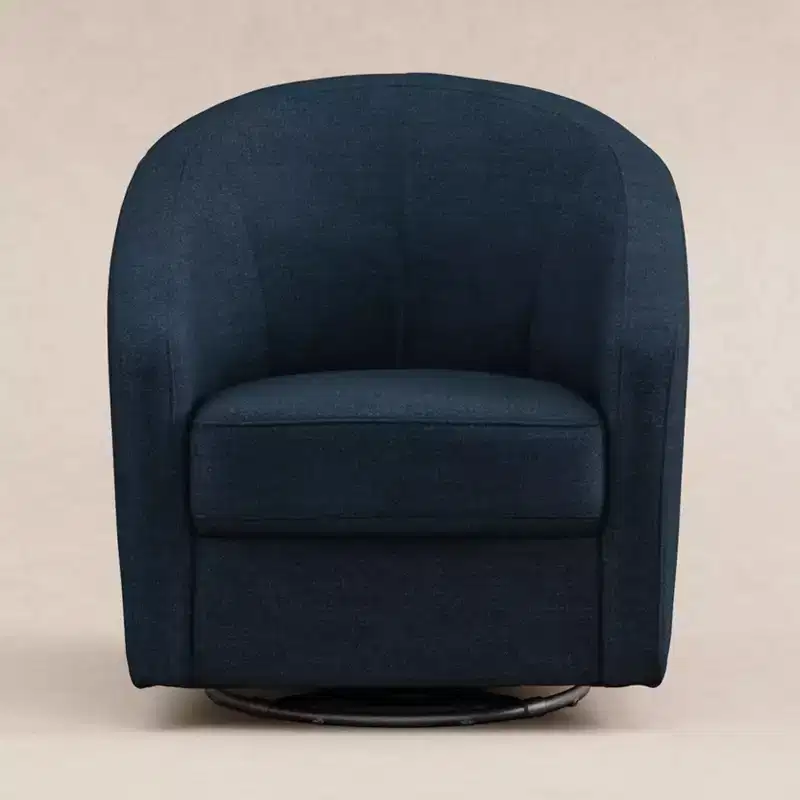 Swivel Glider Chair with 360° Rotation, Upholstered Seat, 30.5