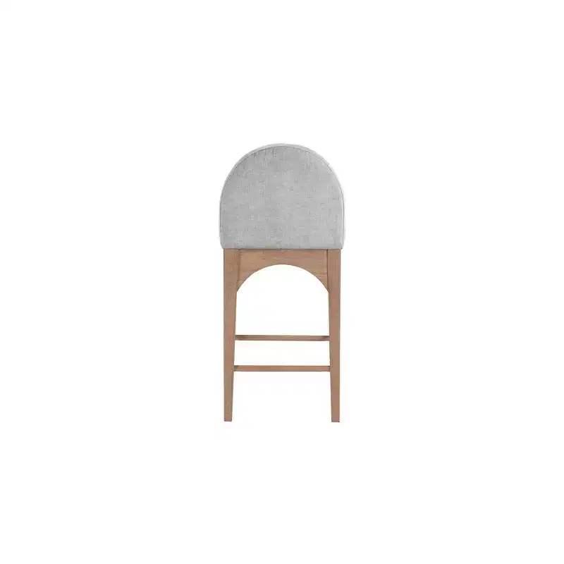 Meridian Furniture,Waldorf Grey Chenille Fabric Stool