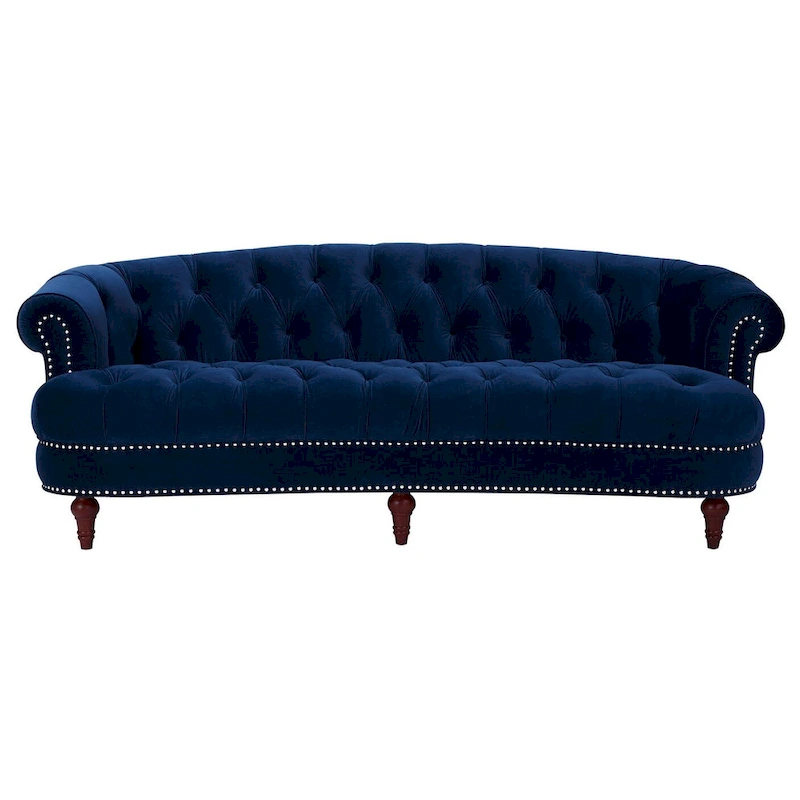 La Rosa 84 Mid-Century Modern Velvet Upholstered Chesterfield Tufted Sofa