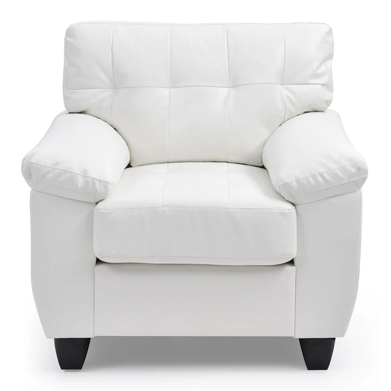 Faux Leather Accent Chair, White/Black/Grey/Cappuccino, Single Seat