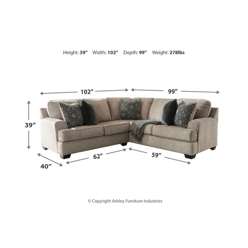 Signature Design by Ashley Bovarian Beige and Grey 2-Piece Sectional Sofa