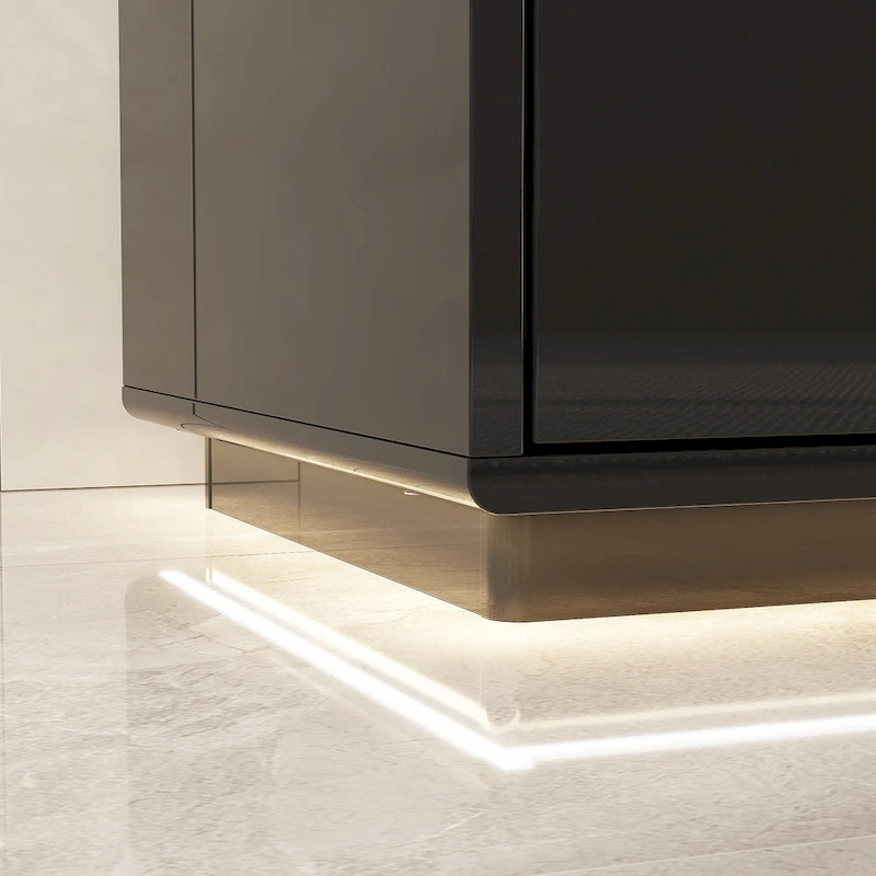 Illuminated White High Gloss Television Entertainment Center Console