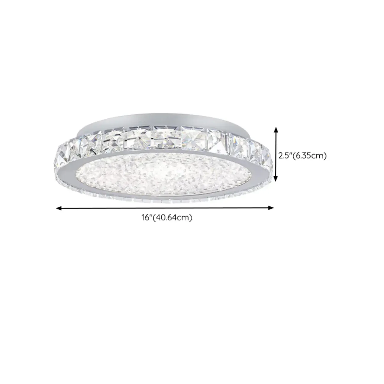 Small LED Flush Mount Ceiling Light with Crystal Shade