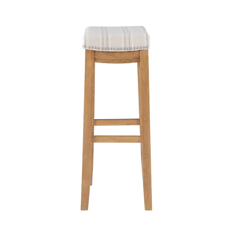 Willamette Rustic Striped Cream Bar Stool