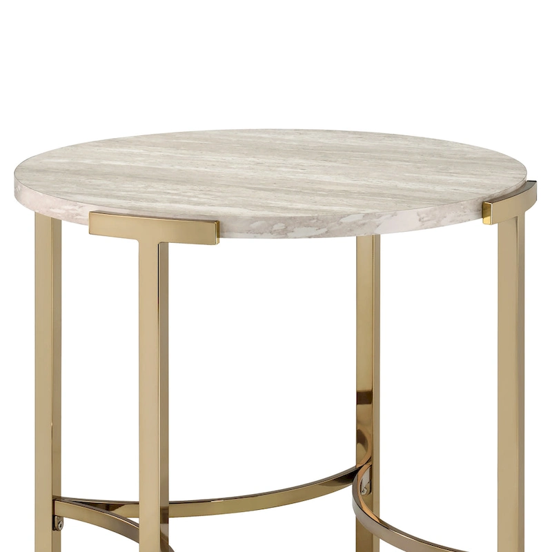 Brickelle Glam 24-inch Faux Marble End Table by Furniture of America