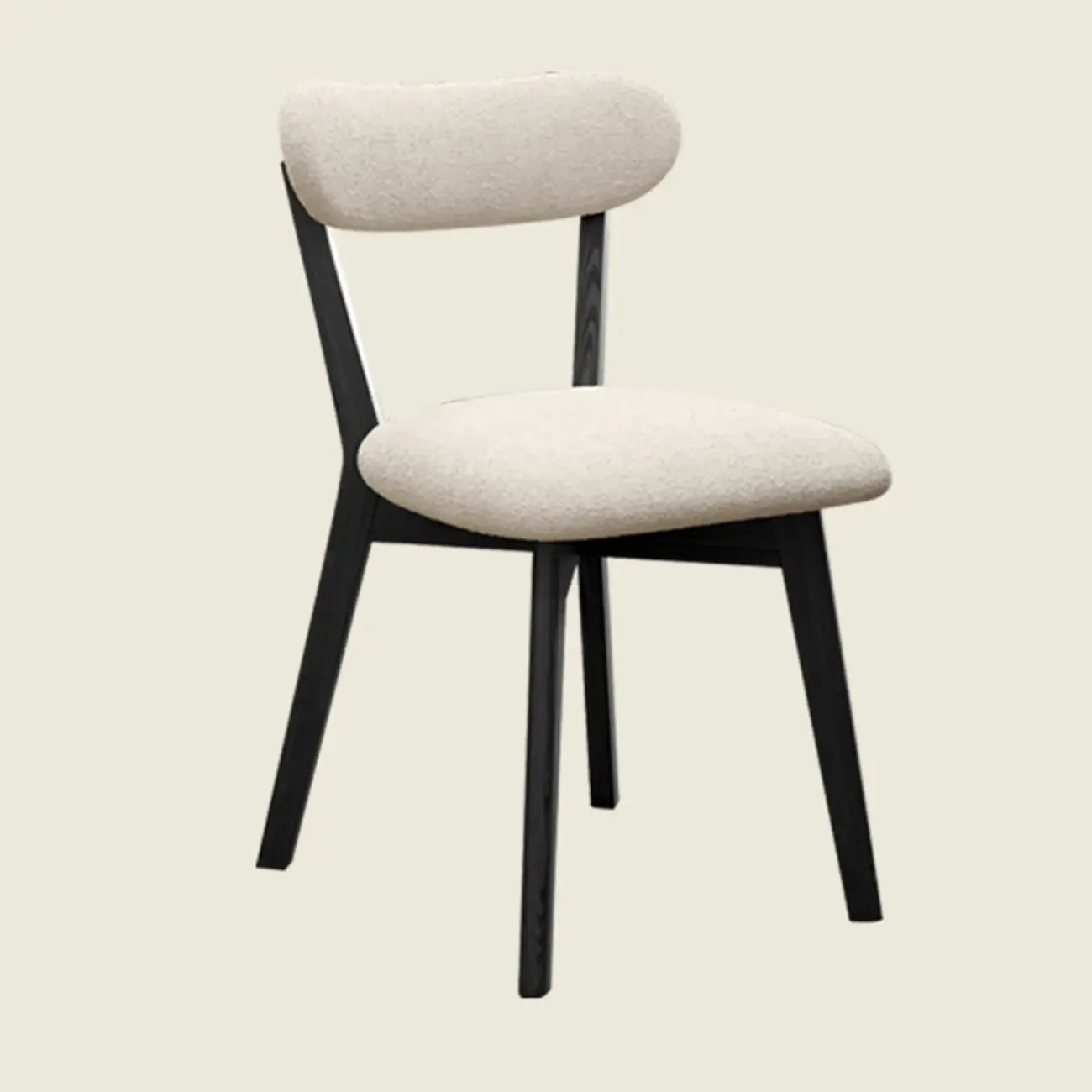 Walnut Wood Mid-Century Modern Upholstered Dining Chair