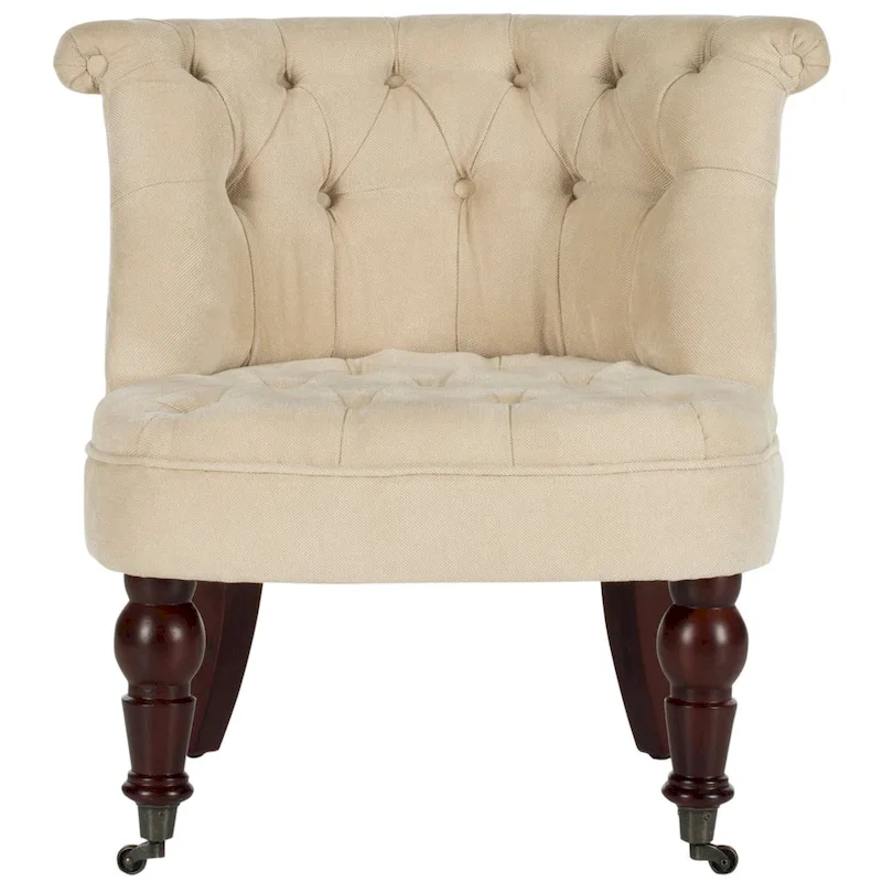SAFAVIEH Shanell Natural Cream Tufted Chair - 26.4 x 24.2 x 27