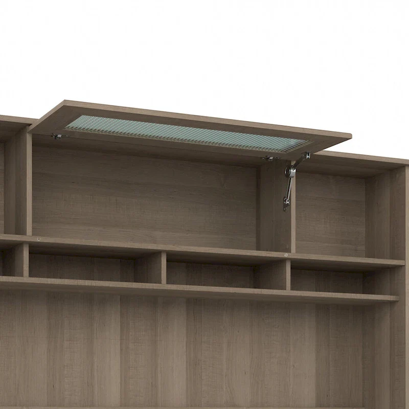 Ash Gray / Heather Gray / White / Modern Gray – Transitional Desk Hutch, 1-Person