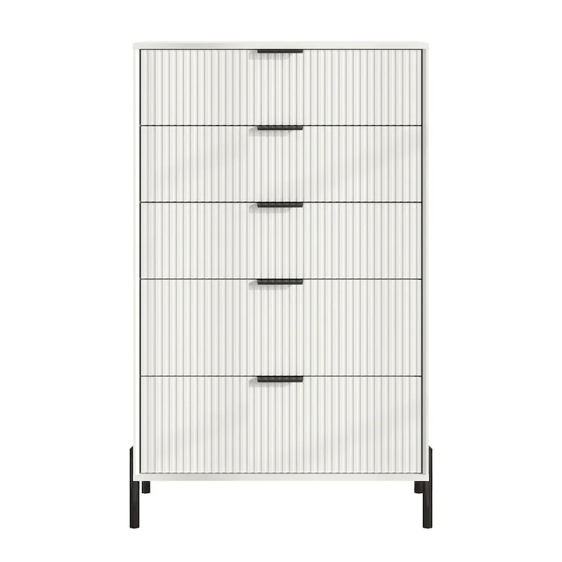 Modern 30 5-Drawer Chest with Metal Handles